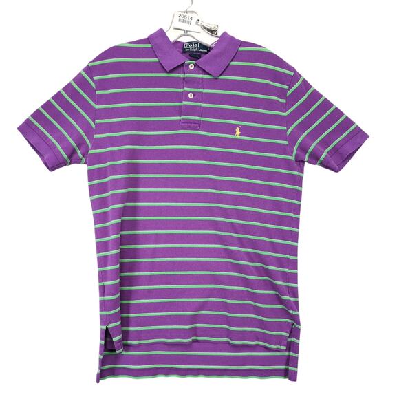 Polo by Ralph Lauren Other - Vtg Polo by Ralph Lauren Men's S Shirt Purple Green Striped Yellow Pony Logo 90s